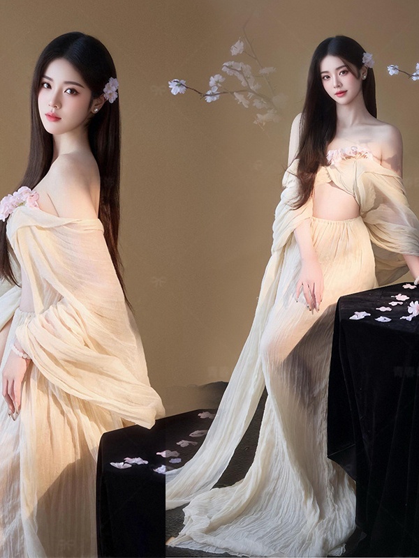 Photography Zen - 레트로 스타일 롱 드레스 중국 사진
