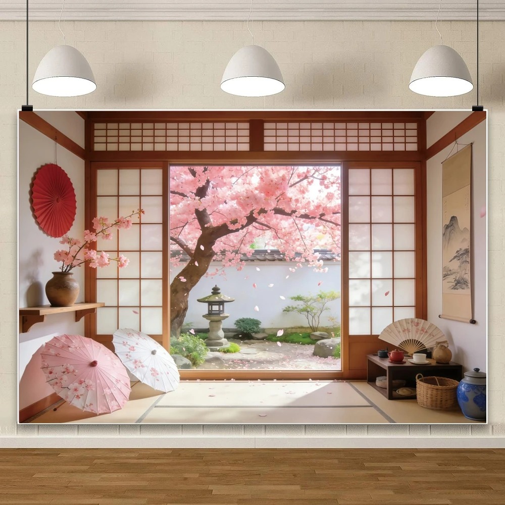 일본식 인테리어 창문 벚꽃 젠 테마 배너 배경, 생일  - Photography Zen 리뷰 및 가격