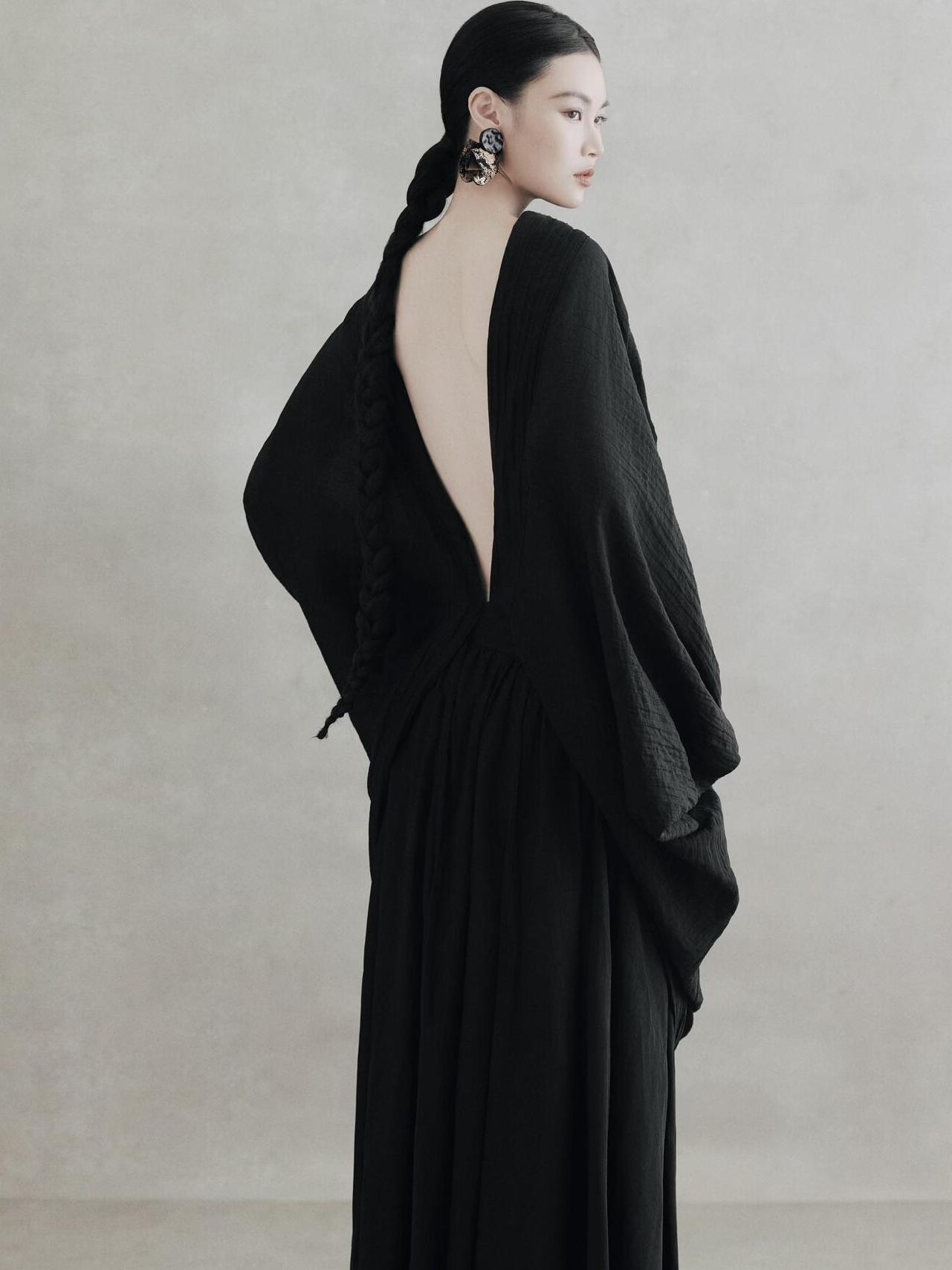 블랙 백리스 드레스 여성용 레트로 민족풍 예술 사진 스 - Photography Zen 리뷰 및 가격