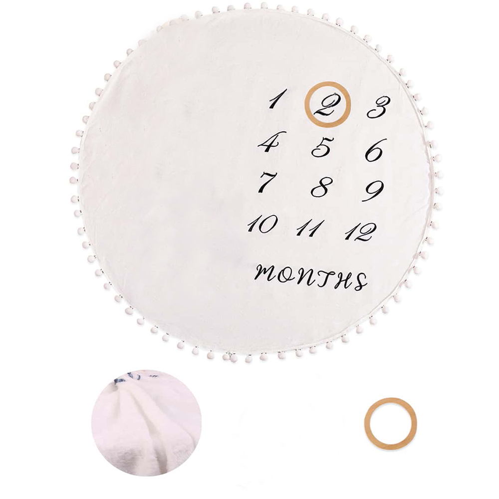 플란넬 월별 성장 담요 아기 첫해 달력 월간 성장 차트 - Photography Year 리뷰 및 가격
