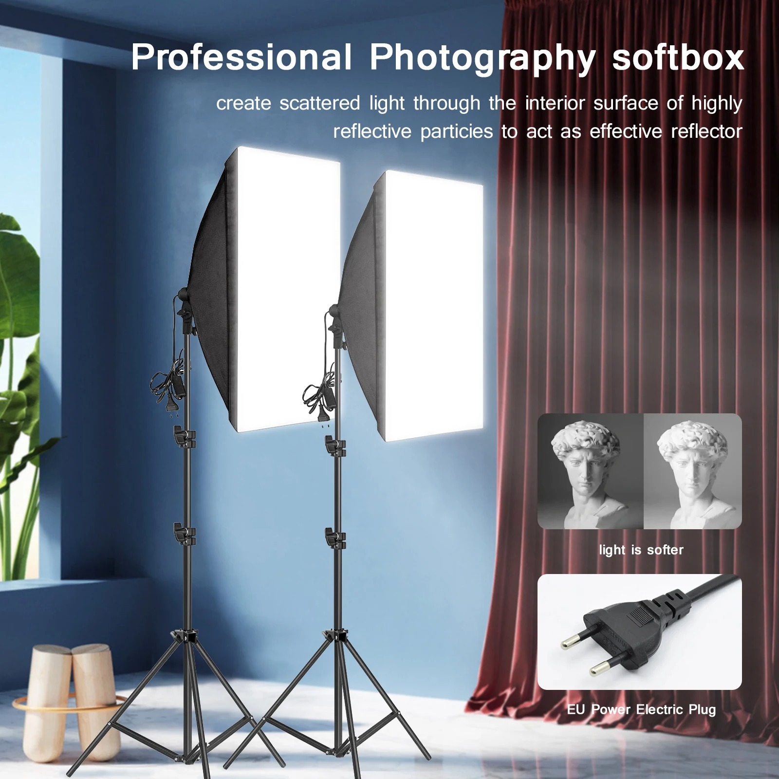전문 사진 소프트박스 조명 소프트 박스 삼각대 포함 E - Photography Bulb 리뷰 및 가격