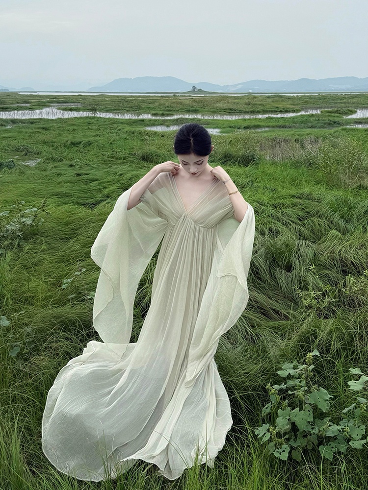 새로운 중국 스타일 루즈핏 롱 드레스 여성 우아한 여성 - Photography Zen 리뷰 및 가격