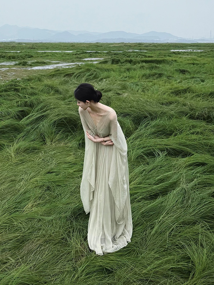 새로운 중국 스타일 루즈핏 롱 드레스 여성 우아한 여성 - Photography Zen 리뷰 및 가격