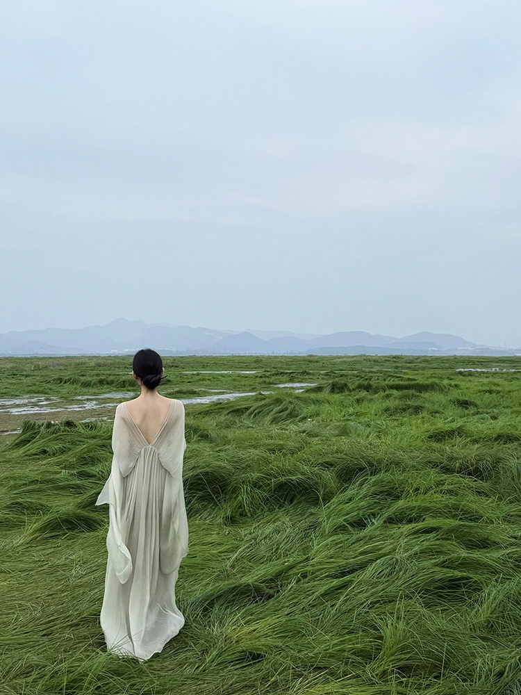 새로운 중국 스타일 루즈핏 롱 드레스 여성 우아한 여성 - Photography Zen 리뷰 및 가격
