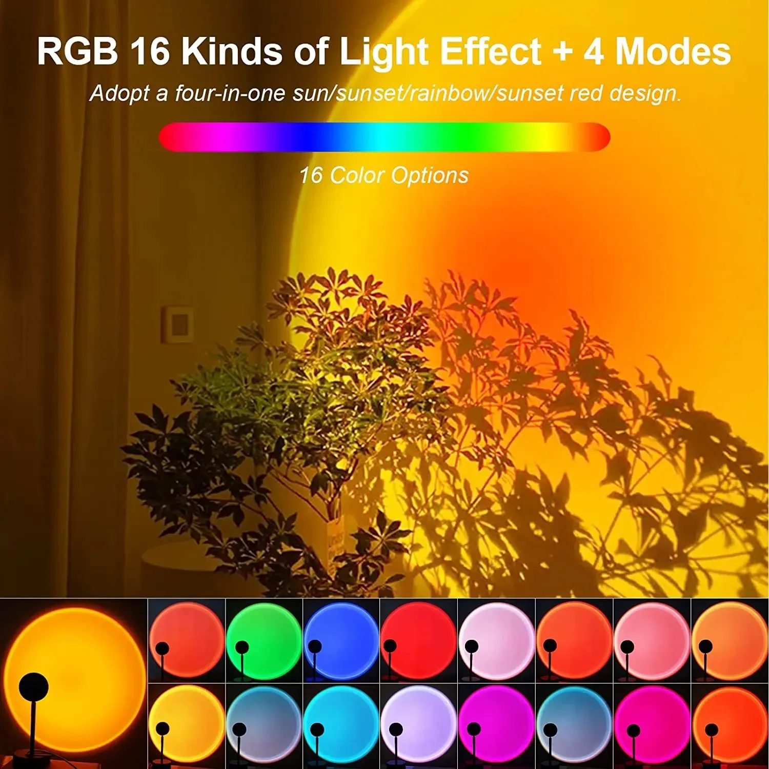16색 일몰 램프, RGB 무드 조명, 플로어 조명,  - Photography Bulb 리뷰 및 가격